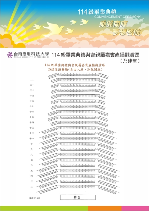 乘翼南應 · 夢想啓航｜114級畢業典禮｜與會親屬嘉賓直播觀賞區【乃建堂演藝廳】請自由入座圖片